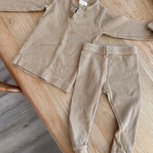 The Simple Folk Waffle Knit Long Sleeve and Pants Set